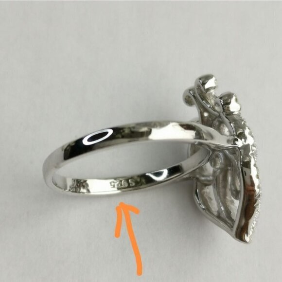 Sterling silver cz Arabesque cocktail ring size 8 🆕 - Picture 5 of 7